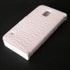 Кожен калъф Flip тефтер Croco за Samsung Galaxy S5 G900 - бял с камъни