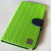Кожен калъф Flip тефтер със силиконов гръб SUNIX за Samsung Galaxy Note 3 Neo N7505 - зелен със стойка