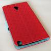 Кожен калъф Flip тефтер със силиконов гръб SUNIX за Samsung Galaxy Note 3 Neo N7505 - червен със стойка