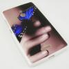 Силиконов калъф / гръб / TPU за Nokia XL - кафяв / ръка и синя пеперуда