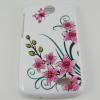 Силиконов калъф / гръб / TPU за HTC Desire 310 - бял с розови цветя