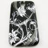 Силиконов калъф / гръб / TPU за Samsung Galaxy S4 I9500 / Samsung S4 I9505 / Samsung S4 i9515 - черно-бели цветя
