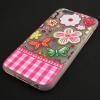 Силиконов калъф / гръб / TPU за Apple iPhone 6 4.7'' - розов / бели цветя