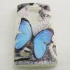 Силиконов калъф / гръб / TPU за LG Leon C40 - сив / синя пеперуда