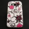 Силиконов калъф / гръб / TPU за Samsung Galaxy J1 - бял / розови цветя
