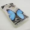 Силиконов калъф / гръб / TPU за Samsung Galaxy Grand Prime G530 - сив / синя пеперуда
