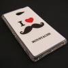 Силиконов калъф / гръб / TPU за Sony Xperia M2 Aqua - бял / Moustache