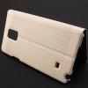 Кожен калъф Flip тефтер със стойка за Samsung Galaxy Note 4 N910 / Samsung Note 4 - бял / Grid