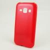 Ултра тънък силиконов калъф / гръб / TPU Ultra Thin за Samsung Galaxy J1 - червен / блестящ