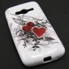 Силиконов калъф / гръб / TPU за Samsung Galaxy Ace 4 G313 - бял / червени сърца