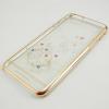 Луксозен твърд гръб / капак / Meephone за Apple iPhone 6 4.7" - прозрачен / цветя с камъни