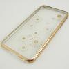 Луксозен твърд гръб / капак / ICON за Apple iPhone 6 4.7" - прозрачен със златен кант / глухарчета
