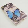 Силиконов калъф / гръб / TPU за Huawei Ascend P7 - сив / синя пеперуда