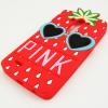 Силиконов калъф / гръб / TPU / PINK 3D за LG G3 D850 - червена ягода