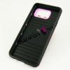 Луксозен силиконов калъф / гръб / TPU ROYCE за Samsung Galaxy S6 Edge G925 - черен / розов кант