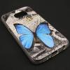 Силиконов калъф / гръб / TPU за Samsung Galaxy S6 G920 - сив / синя пеперуда