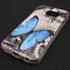 Силиконов калъф / гръб / TPU за Samsung Galaxy S6 Edge+ G928 / S6 Edge Plus - сив / синя пеперуда