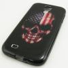 Силиконов калъф / гръб / TPU за Samsung Galaxy S4 I9500 / Samsung S4 I9505 / Samsung S4 i9515 - Skull / American Flag