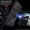 Удароустойчив гръб TPU кейс Slide Camera Case Magnetic Finger Ring Car Holder за Xiaomi Redmi Note 10 Pro 5G - черен