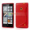 Силиконов калъф / гръб / ТПУ S-Line за Nokia Lumia 520 / Nokia Lumia 525 - червен