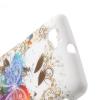 Силиконов калъф / гръб / TPU за Sony Xperia M -  бял с цветна пеперуда