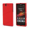 Силиконов калъф ТПУ за Sony Xperia Z L36h C660X C6603 Yuga - червен с брокат