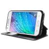 Кожен калъф Flip тефтер Roar Noble Leather View Flexi със стойка за Samsung Galaxy J1 - черен