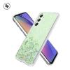 Силиконов калъф / кейс / Brillant Clear Case за Samsung Galaxy A22 4G - зелен / сребрист брокат