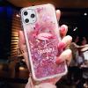 Луксозен твърд гръб 3D Water Case за Samsung Galaxy A41 - течен гръб с розов брокат / Drakaple