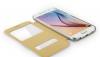 Луксозен кожен калъф Flip тефтер S-View Baseus Primary за Samsung Galaxy S6 G920 - златен