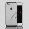 Луксозен силиконов калъф / гръб / TPU за Apple iPhone 7 - прозрачен / сребрист кант