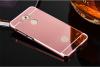 Луксозен алуминиев бъмпер с твърд гръб за Huawei Nova Smart - Rose Gold / огледален