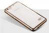 Луксозен силиконов калъф / гръб / TPU за Huawei Honor 4C - прозрачен / златист кант