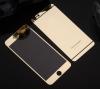 Стъклен скрийн протектор / 9H Tempered Glass Colorful Mirror Screen Protector / 2 в 1 за Apple iPhone 6 / iPhone 6S - златен / Gold / лице и гръб