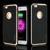 Луксозен силиконов гръб TPU MOTOMO Hybrid за Apple iPhone 7 - черен със златист кант