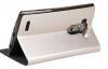 Луксозен кожен калъф тефтер S-View със стойка USAMS Muge Series за LG G4 - златист