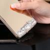Луксозен силиконов калъф / гръб / TPU с камъни за Samsung Galaxy A3 2016 A310 - огледален / златист