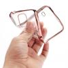 Луксозен силиконов гръб TPU за Samsung G900 Galaxy S5 / Galaxy S5 Neo G903 - прозрачен / розов кант