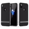 Луксозен силиконов калъф / гръб / Rock Royce Series за Apple iPhone X - черен със сив кант