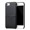 Оригинален гръб X-level Card Case за Apple iPhone 7 - черен / кожа и карбон