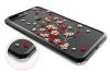 Луксозен твърд гръб KINGXBAR Swarovski Diamond за Apple iPhone 7 / iPhone 8 - прозрачен / черен кант / Cherry Blossom