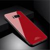 Луксозен стъклен твърд гръб KST Design Series за Samsung Galaxy S8 Plus G955 - червен с черен кант