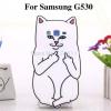 Силиконов калъф / гръб / TPU 3D за Samsung Galaxy Grand Prime G530 - Bad Cat / бял