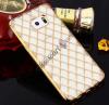 Силиконов калъф / гръб / TPU 3D за Samsung Galaxy S7 G930 - прозрачен със златист кант / ромб