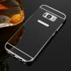 Луксозен алуминиев бъмпер с твърд гръб за Samsung Galaxy S8 Plus G955 - черен / огледален