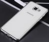 Луксозен силиконов гръб TPU за Samsung Galaxy A3 2016 A310 - прозрачен / сребрист кант