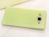 Ултра тънък силиконов калъф / гръб / TPU Ultra Thin за Samsung Galaxy A3 SM-A300F / Samsung A3 - зелен с кожен гръб