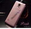 Луксозен силиконов калъф / гръб / TPU за Samsung Galaxy Note 3 N9000 / Samsung Note 3 N9005 - прозрачен / розов кант