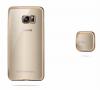 Луксозен силиконов гръб TPU за Samsung Galaxy S6 Edge G925 - прозрачен / златист