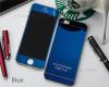 Стъклен скрийн протектор / 9H Tempered Glass Colorful Mirror Screen Protector / 2 в 1 за Apple iPhone 6 / iPhone 6S - син / Blue / лице и гръб